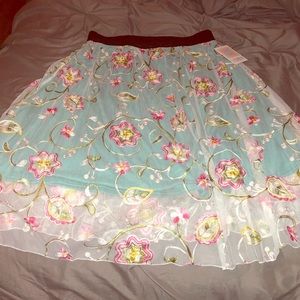 LulaRoe Lola Chiffon Overlay Skirt NWT size L